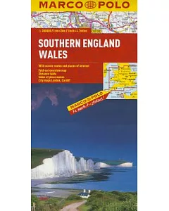 Marco Polo Southern England Wales: With Scenic Routes and Places of Interest, Fold-out Overview Map, Distance Table, Index of Pl
