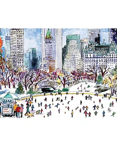 michael Storrings Park Skaters Holiday Embellished Notecards