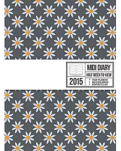 Grey Floral 2015 Fashion Midi Diary
