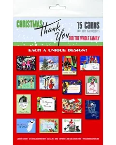 Christmas Thank You for the Whole Family Notecard Packet: 15 Assorted Greeting Cards With Envelopes