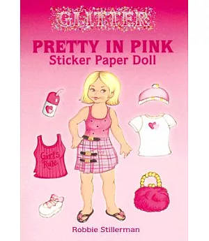 Glitter Pretty in Pink Sticker Paper Doll