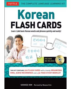 Korean Flash Cards Kit: Learn 1,000 basic Korean words and phrases quickly and easily!