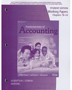 Fundamentals of Accounting Course 2: Chapters 18-24