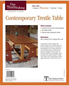 fine woodworking’s Contemporary Trestle Table Plan