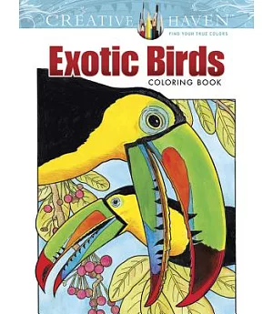 Exotic Birds Adult Coloring Book