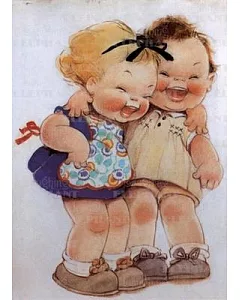 Little Girls laughing: Greeting Card 6 Cards Individually Bagged With Envelopes and Header