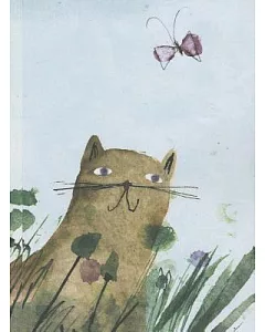 Cat in a Field Green Journal