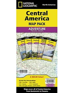 Central America Map Pack: North America: Costa Roca-Panama-Belize-Guatemala-Nicaragua, Honduras, and El Salvador