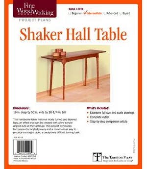 Shaker Hall Table Project Plans