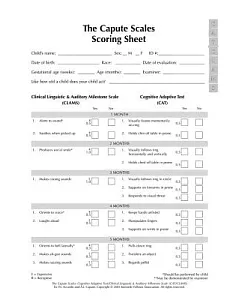 The Capute Scales Scoring Sheets