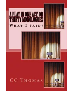 A Play in One Act, or Thirty Monologues: What I Said?