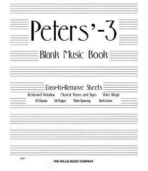 Peters’ Blank Music Book, White