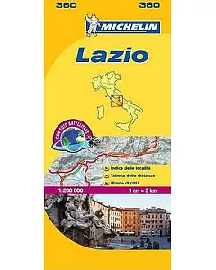 michelin Map Lazio Italy: Lazio 360