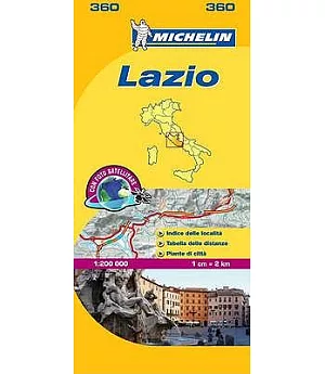 Michelin Map Lazio Italy: Lazio 360