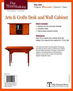 Fine Woodworking’s Arts and Crafts Desk and Wall Cabinet Plan