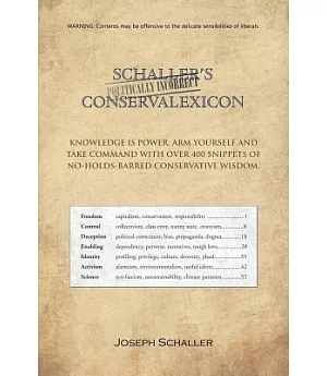 Schaller’s Politically Incorrect Conservalexicon