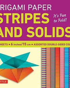 Origami Paper - Stripes and Solids 6 Inch - 96 Sheets: tuttle Origami Paper: High-quality Origami Sheets Printed With 8 Differen