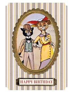 Fashionable Cats Birthday Card