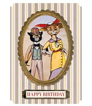 Fashionable Cats Birthday Card