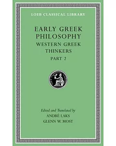 Early Greek Philosophy: Western Greek Thinkers