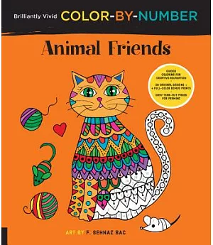Animal Friends: Guided Coloring for Creative Relaxation: 30 Original Designs + 4 Full-Color Bonus Prints: Easy Tear-Out Pages fo