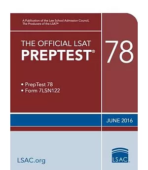 The Official LSAT Preptest 78: June 2016 Lsat