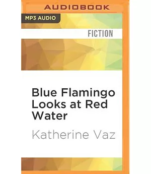 Blue Flamingo Looks at Red Water