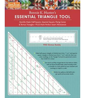 Fast2cut Bonnie K. Hunter’s Essential Triangle Tool: Quickly Make Half-Square, Quarter-Square, Flying Geese & Bonus Triangles •