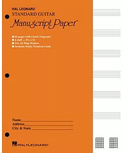 Guitar Manuscript Paper: Standard Gold Cover