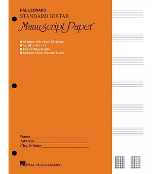 Guitar Manuscript Paper: Standard Gold Cover