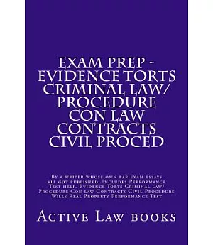 Exam Prep - Evidence Torts: Criminal Law/Procedure Con Law Contracts Civil Proced