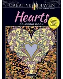 Hearts Coloring Book: Romantic Designs on a Dramatic Black Background