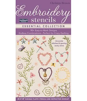 Fast2mark Tools Embroidery Stencils - Essential Collection: 90+ Easy-to-Mark Designs - Endless Combinations • Perfect for Crazy