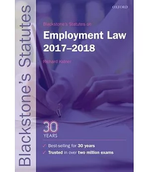 Blackstone’s Statutes on Employment Law 2017-2018