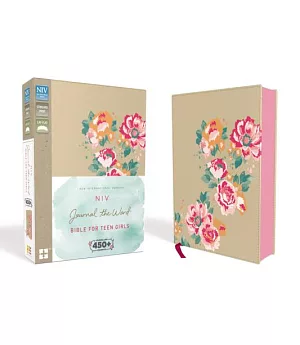NIV Journal the Word Bible for Teen Girls: New International Version, Gold/Floral, Imitation Leather: Includes Over 450 Journali