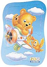 幼兒造形拼圖－小熊坐飛機(8片)