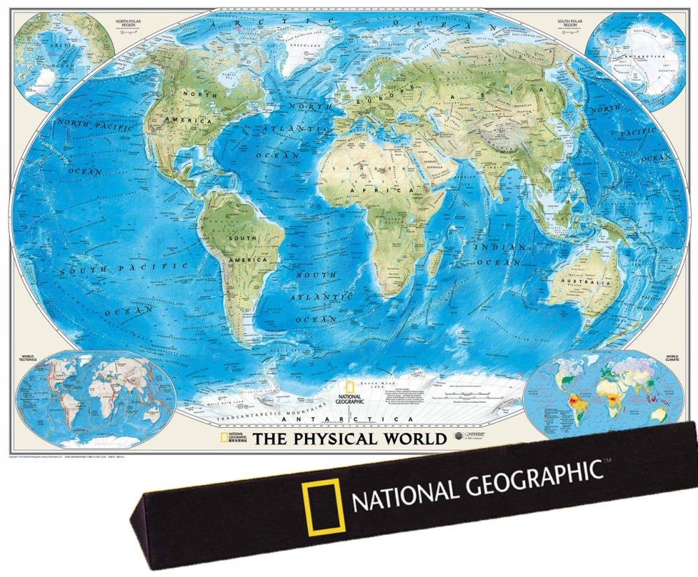 國家地理經典世界地圖：地形地圖
