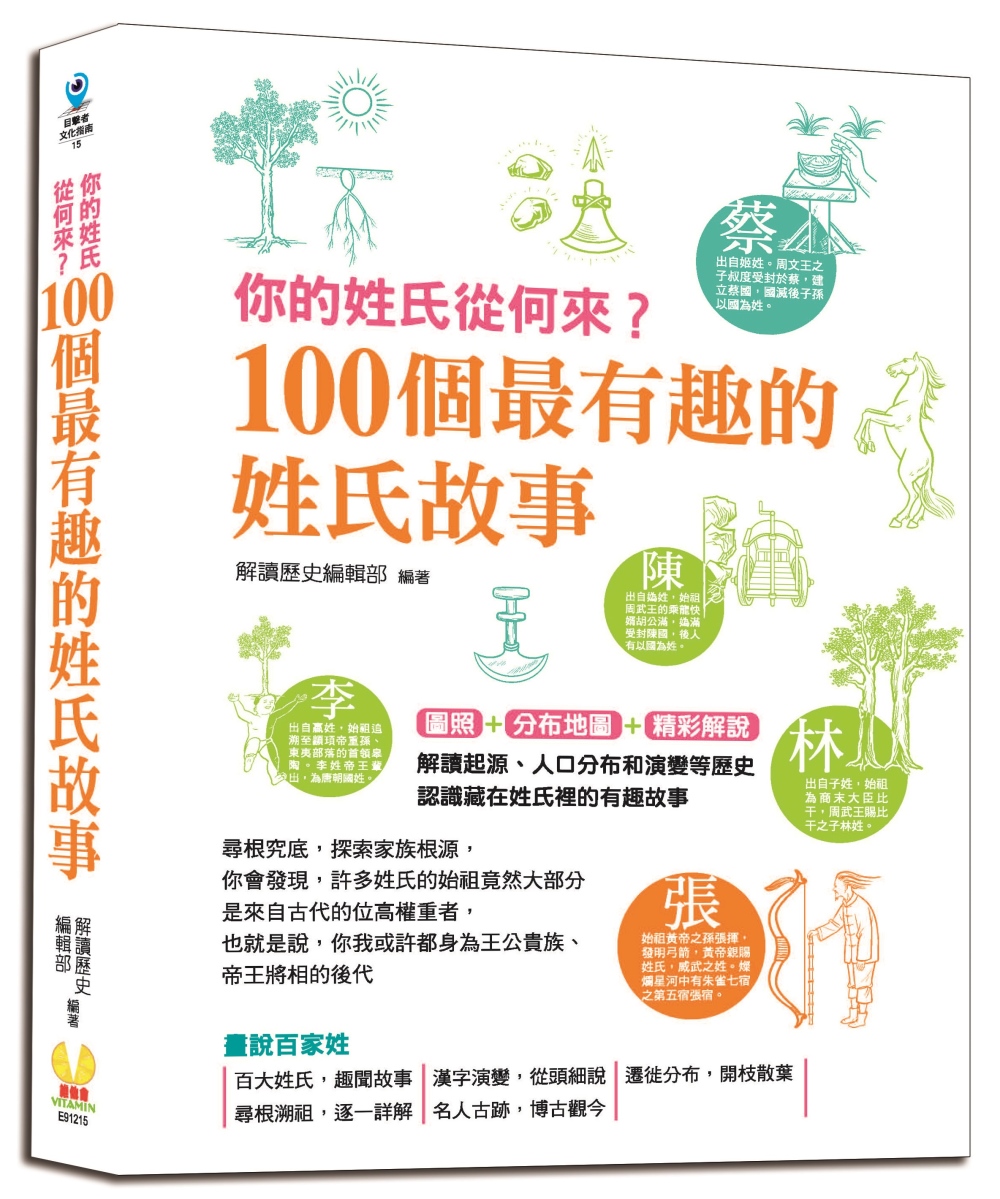 你的姓氏從何來？100個最有趣的姓氏故事：圖照+分布地圖+精彩解說，認識藏在姓氏裡的有趣故事