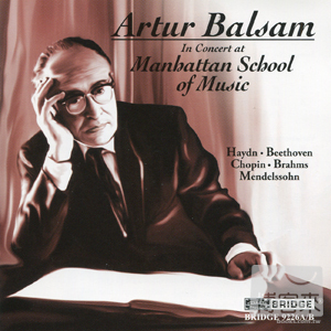 Artur Balsam: In Concert at the Manhattan School of Music / Artur Balsam (2CD)