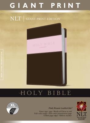 Holy Bible: New Living Translation, Pink / Brown, Leatherlike Tutone Giant Print Edition