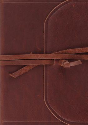 Single Column Journaling Bible: English Standard Version, Brown, Natural Leather, Flap With Strap