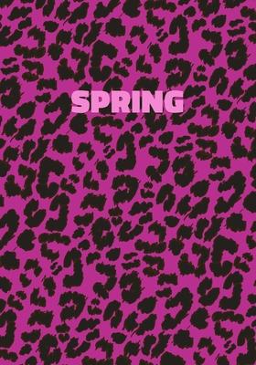 Spring: Personalized Pink Leopard Print Notebook (Animal Skin Pattern). College Ruled (Lined) Journal for Notes, Diary, Journa