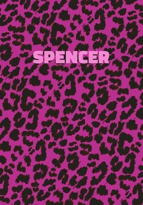 Spencer: Personalized Pink Leopard Print Notebook (Animal Skin Pattern). College Ruled (Lined) Journal for Notes, Diary, Journa