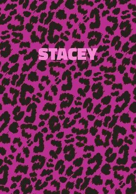 Stacey: Personalized Pink Leopard Print Notebook (Animal Skin Pattern). College Ruled (Lined) Journal for Notes, Diary, Journa
