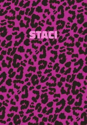 Staci: Personalized Pink Leopard Print Notebook (Animal Skin Pattern). College Ruled (Lined) Journal for Notes, Diary, Journa