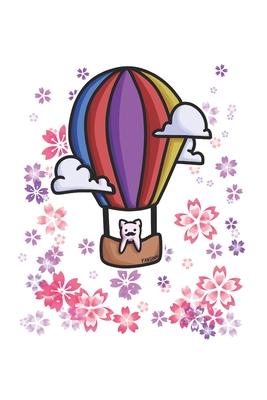 Hot Air Balloon Flower Cat Notebook: Graph Paper Journal 6x9 - 120 Pages