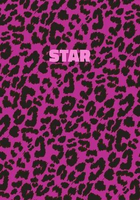 Star: Personalized Pink Leopard Print Notebook (Animal Skin Pattern). College Ruled (Lined) Journal for Notes, Diary, Journa