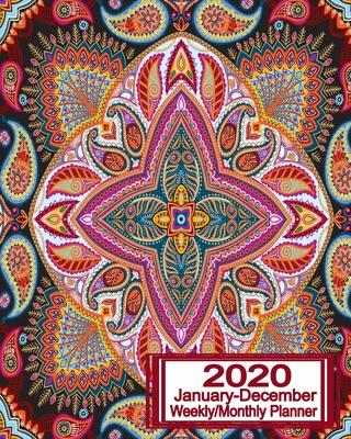 2020 Weekly/Monthly Planner: Ladies Rust & Blue Paisley Pattern Journal With Yearly Calendar Scheduler & Organizer-Pretty Contemporary Notebook