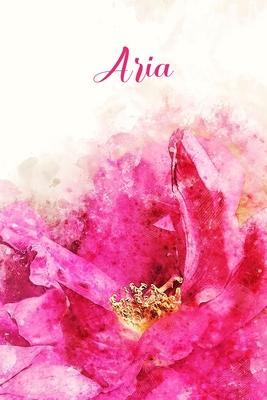 Aria: Pink Floral Personalized Name Journal for Women 6x9
