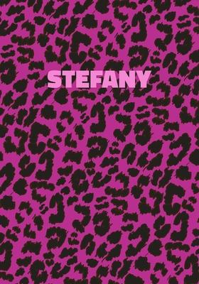 Stefany: Personalized Pink Leopard Print Notebook (Animal Skin Pattern). College Ruled (Lined) Journal for Notes, Diary, Journa